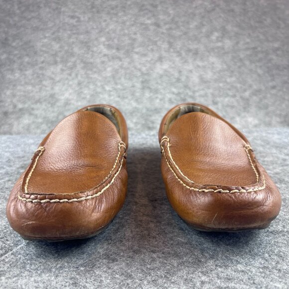 Sperry Mens 10M Brown Boat Driver Leather Slip-On Loafers Moccasin Rubber Sole - Picture 11 of 12
